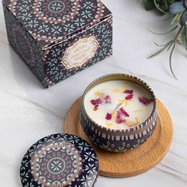Vintage Can Candles Soy Wax Jars Scented Romantic Flower Fragrance Aromatic Candle Home Decoration Wedding Birthday Gifts H260205