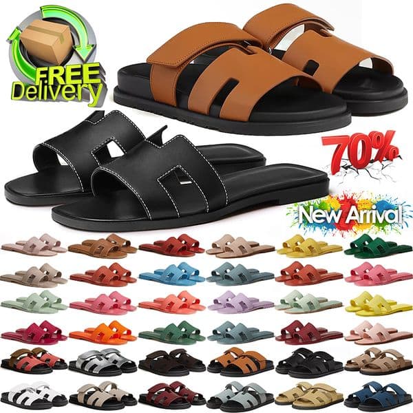 free shipping with box designer sandals for women orans slippers luxury sliders leather slipper slide shoes brown black white pink chaussure scarpe Plate-forme