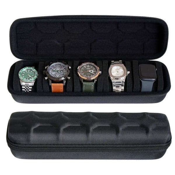 Box Organizer Men or Women, Travel Case Portable Storage Watch Display Holder for Wristwatches and Smart Watches 26W0205