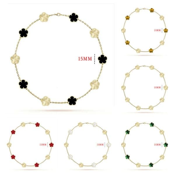 women designer accessories 18k gold 15mm wide Classic lucky charms clover jewelry diamond necklace woman