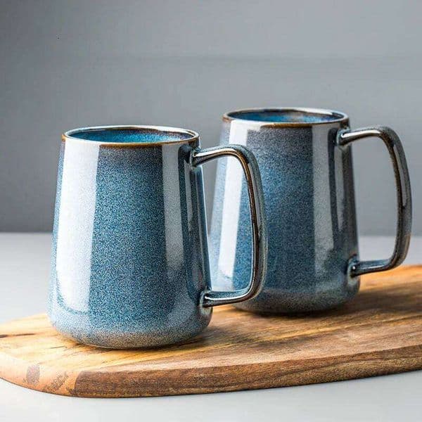 MJHG 700ml Europe Retro Ceramic Mug With Spoon Coffee Creative Office Tea Drink Drinkware Couples Gift 26W0204