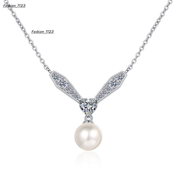 AZ794-X Sterling Silver 925 Pearl Moissanite Necklace Wholesale Fine Jewelry Pendant