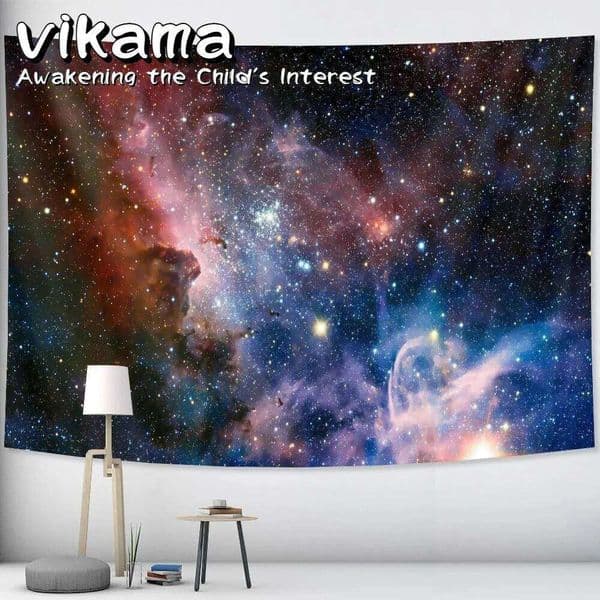 VIKAMA Starry Sky Wall Hanging Psychedelic Scene Mandala Witchcraft Hippie Bohemian Decorative Tapestry 26H0205