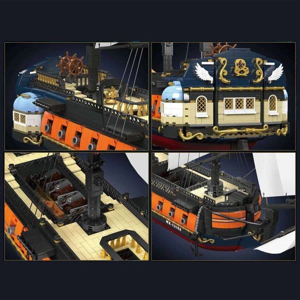 2026 New Pirate Frigate Warship Building Blocks Assembly Model Large Educational Puzzle Toy for Kids Boys DIY Display Collection Gif 26W0205