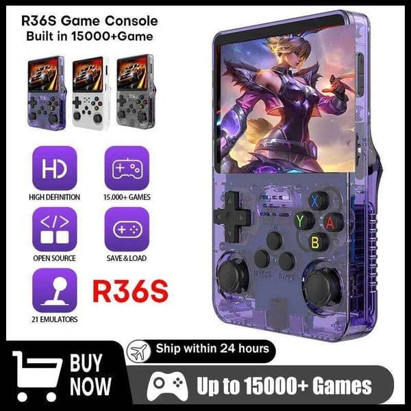 Open Source R36S Handheld Console 3.5 Inch 640*480 IPS OCA Screen RK3326 Chip 64G 128G 3500mAh Portable Pocket Game Player H260205