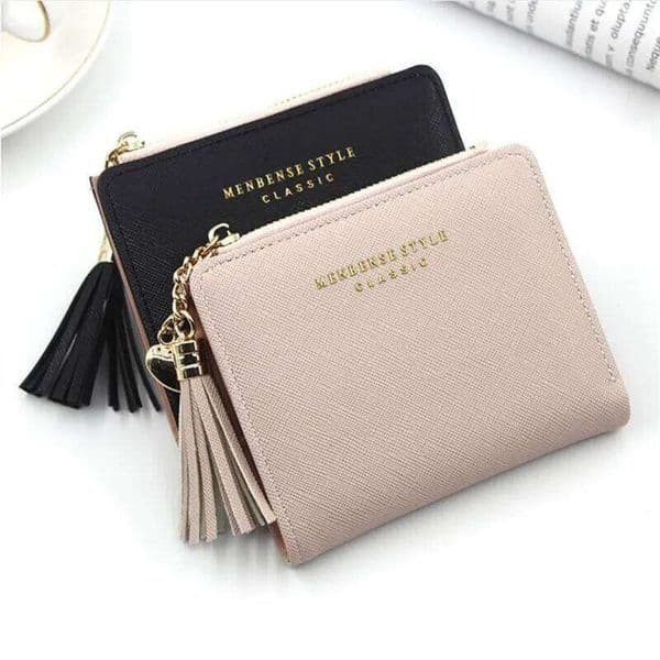 Heart Tassel Small Cute Wallet Short Leather Women Wallets Zipper Purses Portefeuille Female Purse Clutch Bag Z260205