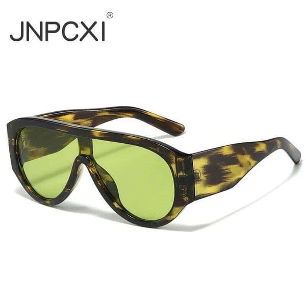 JNPCXI Fashion Oversized Pilot Women Sunglasses Retro One Piece Red Green Shades UV400 Men Gradient Sun Glasses 26Y0205