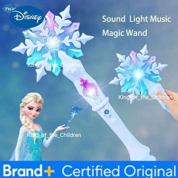 Disney New Frozen snowflake Wand with sound glow Cosplay props lit up toy Elsa Girl Princess Christmas Halloween gifts H260205