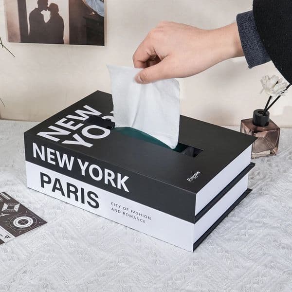 Book Style Tissue Box Napkin Holder Case Paper Box Container Fashion el Storage Box Home Table Decoration Ornaments 260203BJ