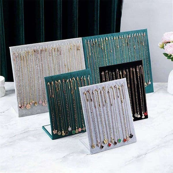 High Quality Velvet L-Shaped Necklace Jewelry Bracelet Earrings Display Rack 26Y0206