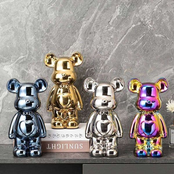 Love Bear Decoration Ceramic Crafts Wine Cabinet European Style The Little Statue Kawaii Cartoon Figure Office Book Shelf Ornament H 26W0206