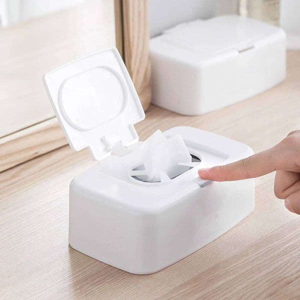 Portable Wipes Dispenser - Refillable Travel Wipe Case for Baby, Facial & Disinfecting Wipes, Compact Tissue Storage Box 26W0206