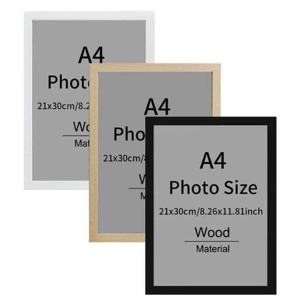 9x11 frame Black White Wooden showcase Photo Frame 21x30cm A4 Poster Canvas Painting Display Stand Picture Wall Decor Frames C260205