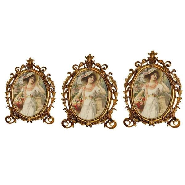 Oval Frame Picture Display Collecting Home Decor Fine Workmanship Desktop Ornament for Desk Bedroom Patio Office Cabinet C260205