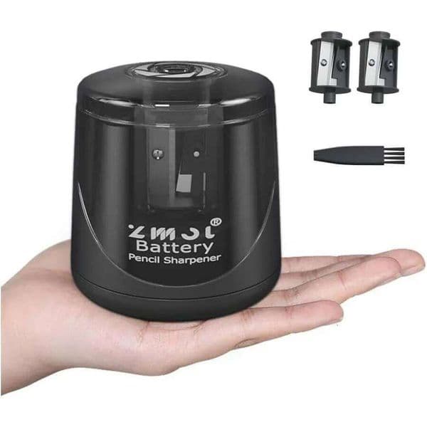 Battery Powered Electric Pencil Sharpener Fast Sharpen No.2 and Colored Pencils with 68mm Diameter Ideal for School Classro 26Y0206