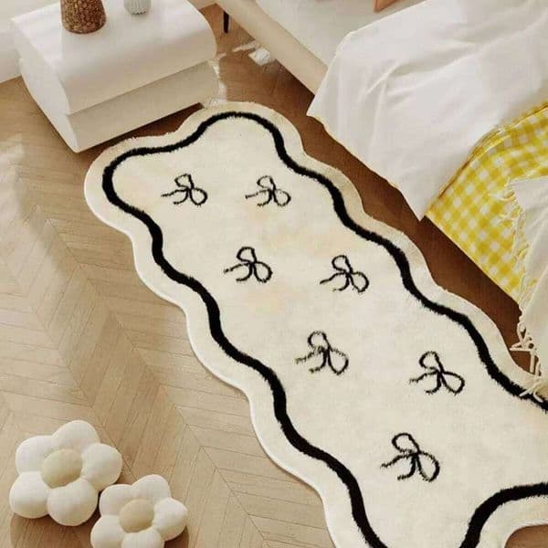 VIKAMA French Style Carpet, Bedroom Bedside Blanket, Living Imitation Cashmere Room Non-Slip And Wear-Resistant Floor Mat 26H0206