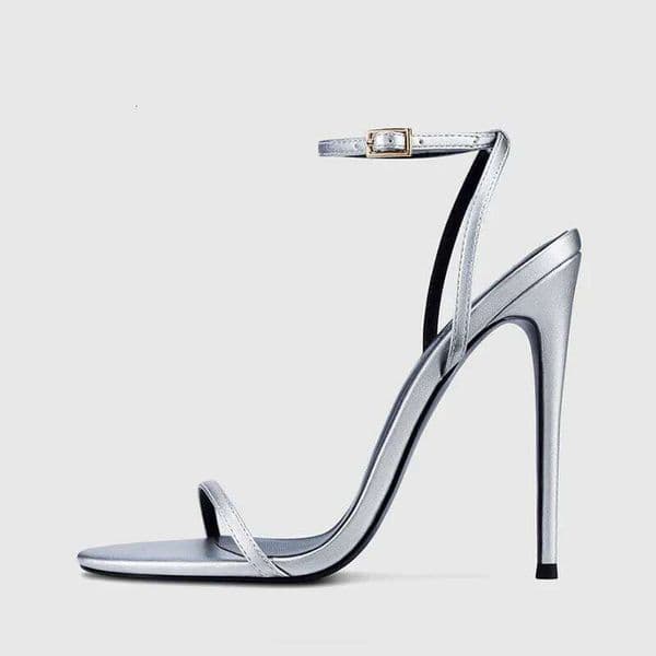 Designer Shoes New Black European American High Heel Sandals For Women With Thin Heels Lacquered Leather Strap, Sexy And Dewy Toe Style