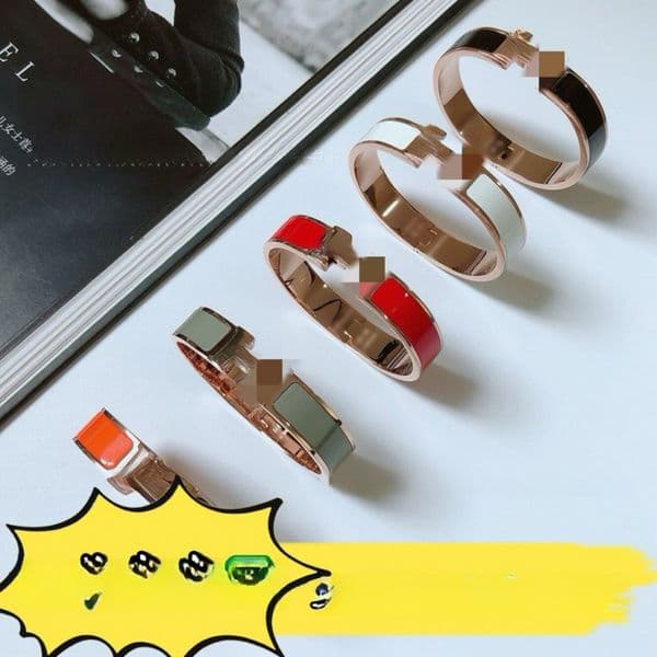 Aima H Letter High Version Enamel Color Pig Nose Black Warrior Classic Jewelry Couple Bracelet