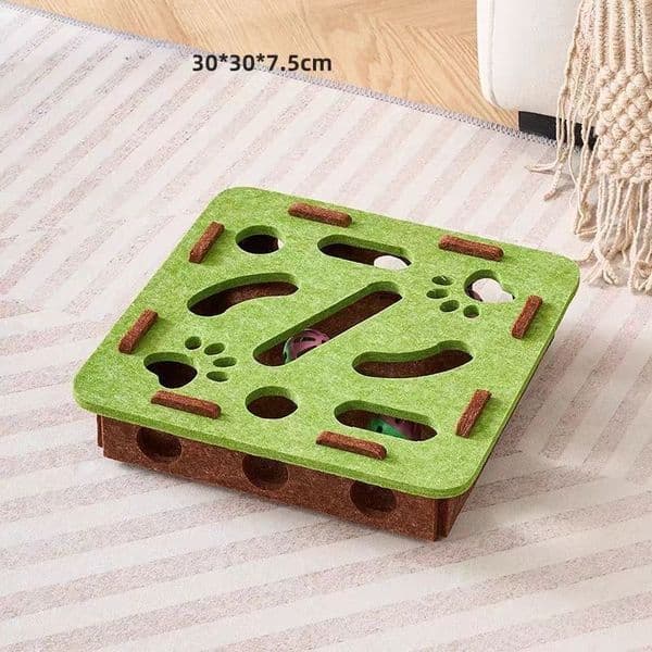 Cat Toy Boredom Relief Artifact Pet Cat Puzzle Maze Felt Box Tease Cat Bell Ball