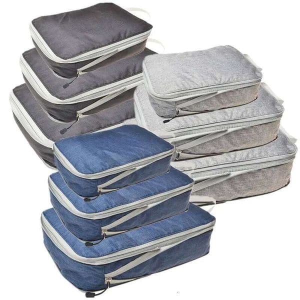 Compression Packing Cubes Suitcase Luggage Organizer Set Zipper Foldable Storage Bag for Clothes Shoes Travel Accessories 26H0206