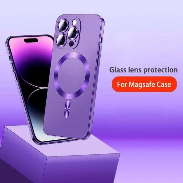 Magsafe Magnetic Wireless Charge Case For iPhone 15 14 13 12 11 Pro XS XR Max 7 8Plus Matte Soft Glass Lens Protection Cover J260205