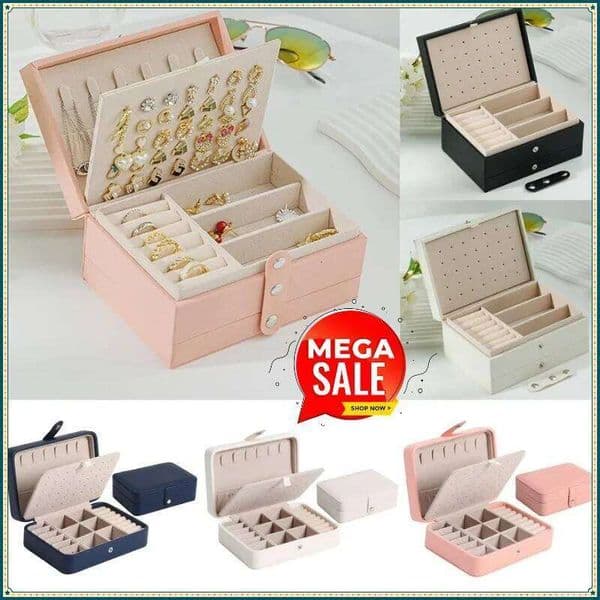 New Fashion PU Leather Storage Portable Travel Jewelry Box for Necklaces, Earrings, and Rings 26Y0206