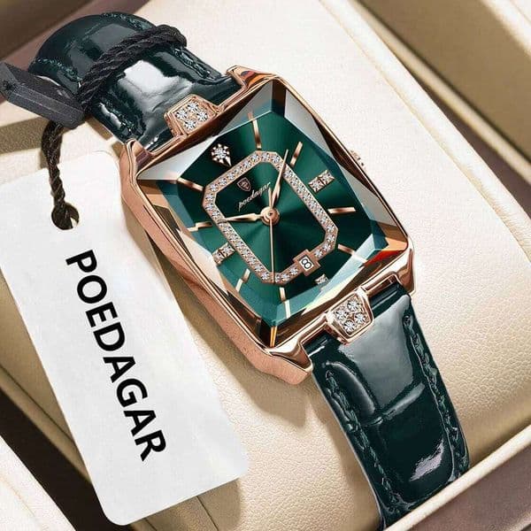 POEDAGAR Top High Quality Women Wristwatch Waterproof Date Leather Watch For Woman Quartz Luxury Rectangle Women's Watches Reloj Z260206