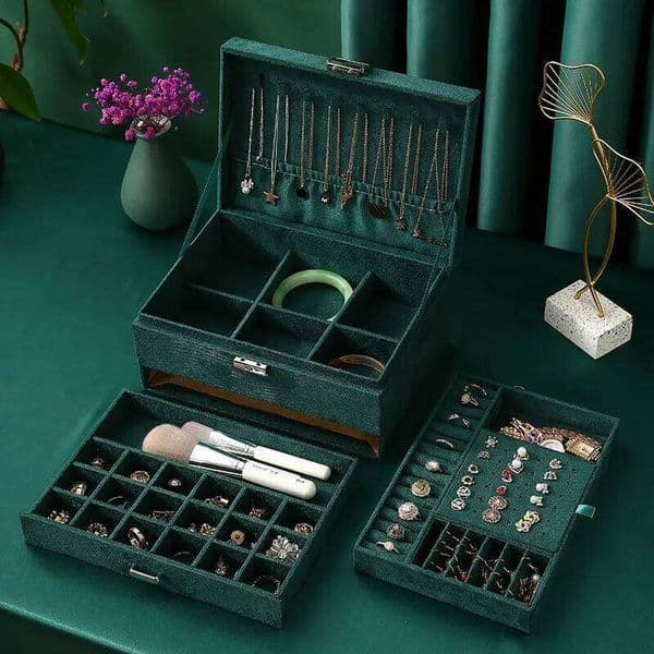 Ring Necklace Earring Holder Storage Case Jewelry Organizer Gifts Box joyeros organizador de joyas 26Y0206