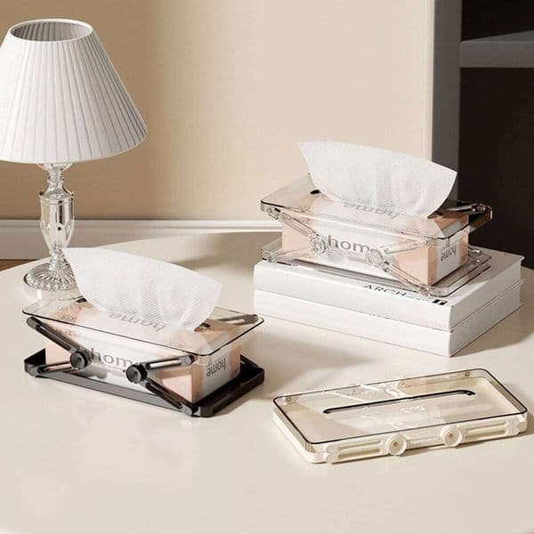 Desktop Box, Home Use, Spring-Loaded, Extendable for Living Room Coffee Table, High Aesthetic, Liftable Creative Tissue Storage Box 26W0206