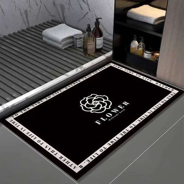 VIKAMA French Style Diatomite Floor Non-Slip Anti-Mold Bathroom Rug Oval Shower Absorbent Mats Home Decor 26L0206