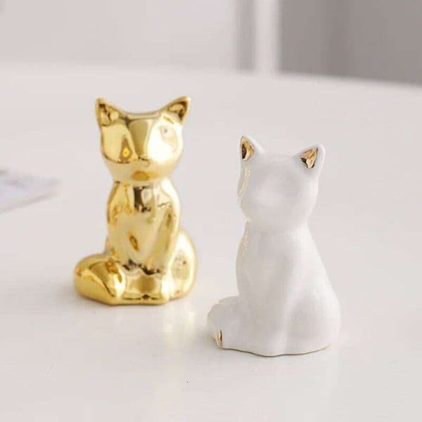 Home Decor 1 Pair, Small Decorative Accents for Shelves, Livingroom Bedroom, Gold and White home decoration accessories 26W0206