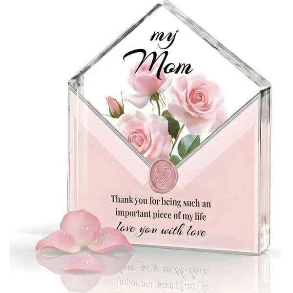 New Mom Gifts from Daughter Son, Cute Desk Decor for Birthday Christmas Mothers Day, 3.5 x 4 in Acrylic 26W0206