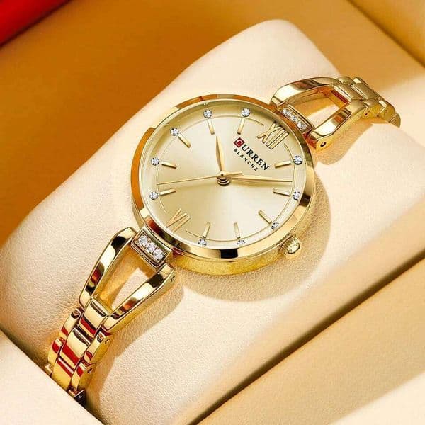 CURREN Luxury Hight Quality Quartz Watch Fashion Charming Rhinestones Stainless Steel Band Women's Wristwatches Z260206