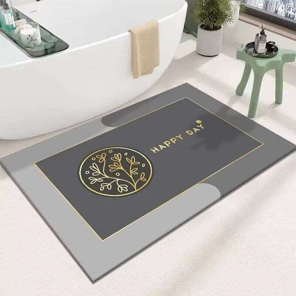 Bathroom diatom mud absorbent mat, quick-drying non-slip entry door carpet, toilet floor mat 26H0206