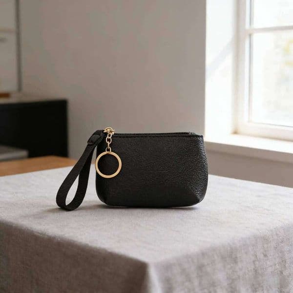 Solid Color Handheld Zipper Short Small Women's PU Leather Mini Coin Key Bag Multifunctional Pendent Wallet Y260206