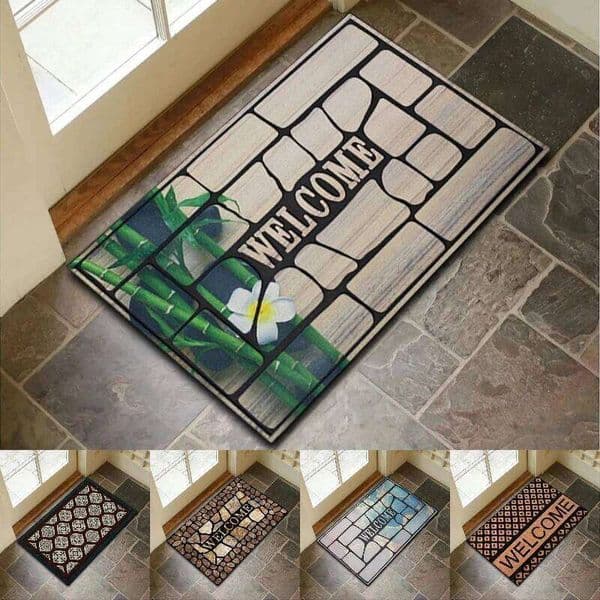 Patterned Tile Series Floor Mat - Minimalist Decorative Rug for Entrance Kitchen Bathroom Contemporary Home Decoration Fashion 26H0206