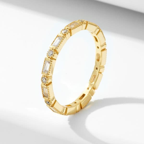 Simple New S925 Sterling Silver INS Geometric Zircon Trendy Versatile Index Finger Ring Jewelry for Women