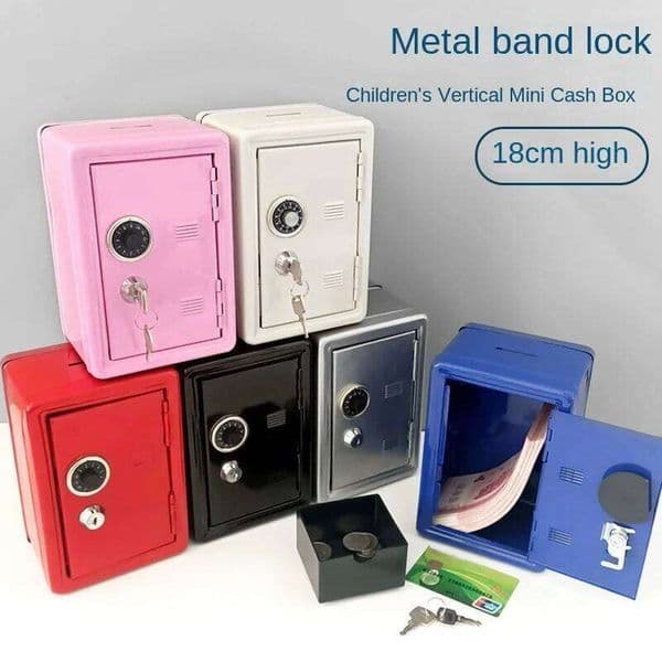 New Creative Children's Piggy Bank Household Storage Metal Change Savings Box with Lock Mini Safe 26W0206