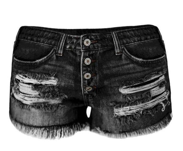 2025 New Women's High Waisted Rolled Hem Distressed Jeans Ripped Denim Shorts C260206