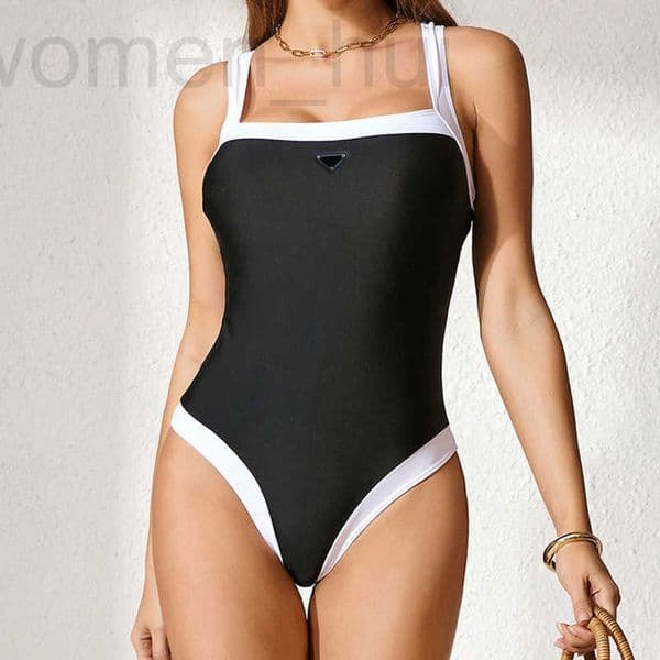 Women's Swimwear designer 2025 New Sexy Swimsuit for Women Slimming Black and White Patchwork Color Block One-Piece T9TT