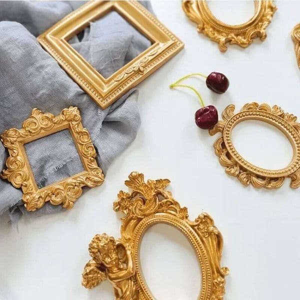European Fashion Creative Gifts Victorian Style Retro Resin Mini Angel Oval Small Photo Accessories Positioning Frame C260205