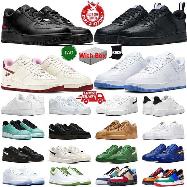 airforc 1 one af1s running shoes forc 1s white black panda utility flax wheat mens trainers deisgner outdoor sports sneakers men womens walking