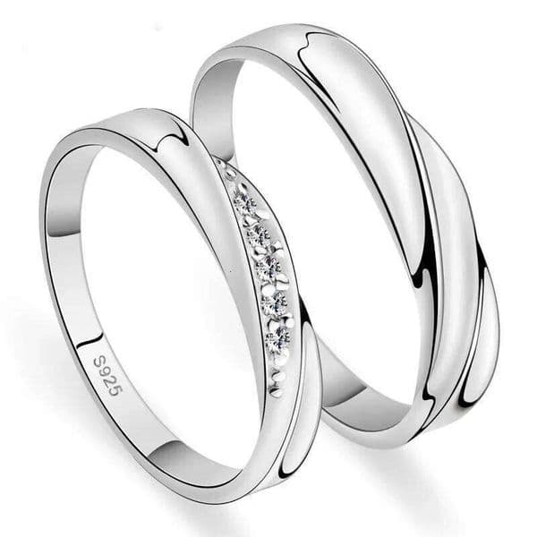 Fashion 925 Sterling Silver Dazzling Mosaic Zircon Couple Finger Rings for Women Men Wedding Lover Jewelry Resizable Ring W260206