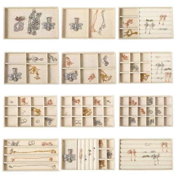 Plush jewelry detachable earrings, rings, necklaces, storage tray, drawer, partition tray 26Y0206