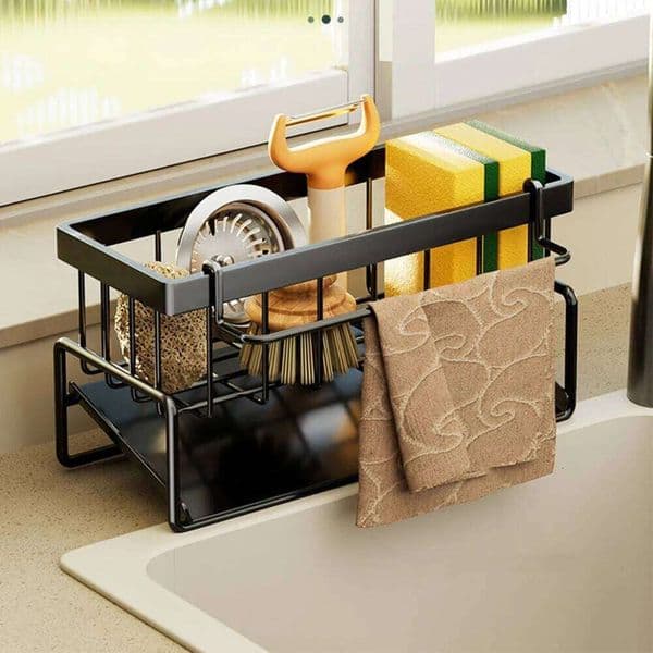 Stainless Steel Sink Drain Sponge Storage Faucet Holder Soap Drainer Towel Rack Shelf Organizer Kitchen Accessories 26H0206