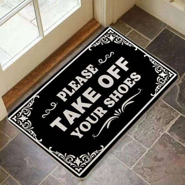 Please Take Your Shoes Off Entrance Door Carpet Bath Rug Outdoor Indoor Non Slip for Home Kitchen Bathroom Decor Doormat 26H0206