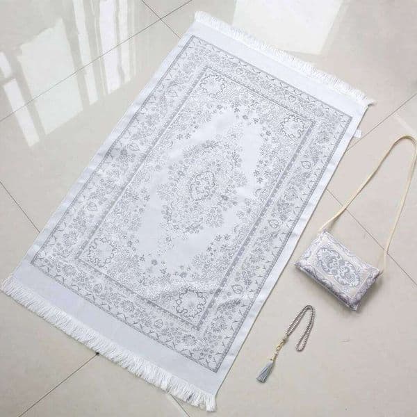 Foldable Travel Muslim Prayer Mat Mosque Ideal Islamic Gift for Hajj Umrah Ramadan Eid Taffeta Fabric 26L0203