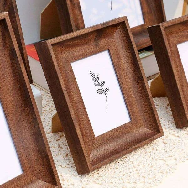 Wood Color Simple Frame 5-10 Inch Widened Border Photo Decor Dual-use Models wall-mounted Home Decoration Ornaments C260205