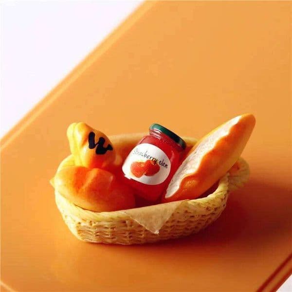 1Pc 1/6 1/12 ratio Food Toy Jam Toast Basket Accessories DollsHouse Miniature Ornaments 26W0206