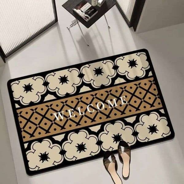 French Minimalist Luxury Flannel Home Entrance Bedroom Floor Kitchen Door Welcome Mat 26H0206